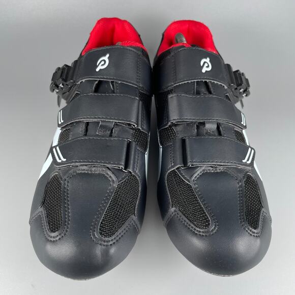 Peloton Men\'s EU 46 US 12 Black White Red Synthetic 3-Bolt Cleat Cycling Sneaker main image 4